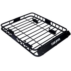Motoring Rooftop Cargo Carrier Basket Steel 42" Universal Fit Roof Rack - Black