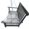 Front Porch Swing With Armrests For Outdoor Patio, Garden Yard, Backyard Or Sunroom - Black - Image 6