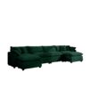 Modern Upholstered Corduroy Sofa With 3 Footstools, 4 Seater - Green - Image 14