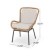 Outdoor Wicker Club Chair With Cushions (Set of 2) - Light Brown - Image 3