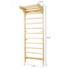 Swedish Ladder, Stall Bars Set For Physical Therapy & Gymnastics - Natural - Image 3