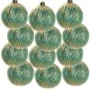 Christmas Ball Ornaments, Decorative Hanging Ball Christmas Tree Ornaments, For Holiday Party Decorations (Set of 12) - Green - Image 2