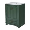 Bathroom Vanity With Ceramic Sink Combo, Modern Freestanding Storage Cabinet With Silver Handles, Soft Closing Doors - Green - Image 10