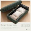 Oversized Chaise Lounge Indoor Rabbit Fur Sofa Bed With Storage Ottoman And Armrests Cup Holders With Deep Seat - Green - Image 21