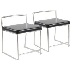 Fuji - Contemporary Stackable Dining Chair (Set of 2) - Black