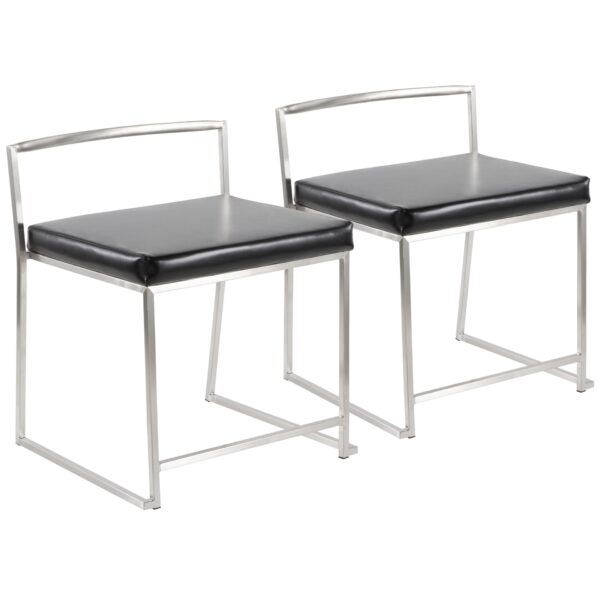Fuji - Contemporary Stackable Dining Chair (Set of 2) - Black