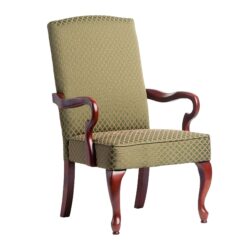 Delaney - Gooseneck Arm Chair With Green Jacquard Diamond - Green