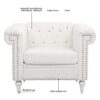 1 Seater Sofa - White - Image 15