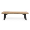 Outdoor Bench With Slat Panel Design And Frame - Natural / Gray - Image 4