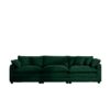 Mid Century Modern Corduroy 3 Seater Sectional Sofa With Arm And Throw Pillows - Green - Image 7