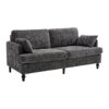 Modern Style Chenille 2 Seater Sofa With LED Light, USB Port, And Storage Bag - Gray - Image 27