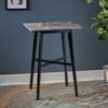 Modern Bar Height Dining Table, Rubberwood Legs And Laminate Table Top, Paladina Marble - Black - Image 6