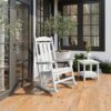 Traditional Porch Rocker Classic HDPE Poly Lumber For Porch, Patio, And Garden Comfort - White - Image 5