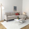 Convertible Combination Sofa, Sofa L Shaped, Sofa With Footstools With Storage Sofa For Living Room, Living Room 3 Seater Combination Sofa - Beige - Image 4