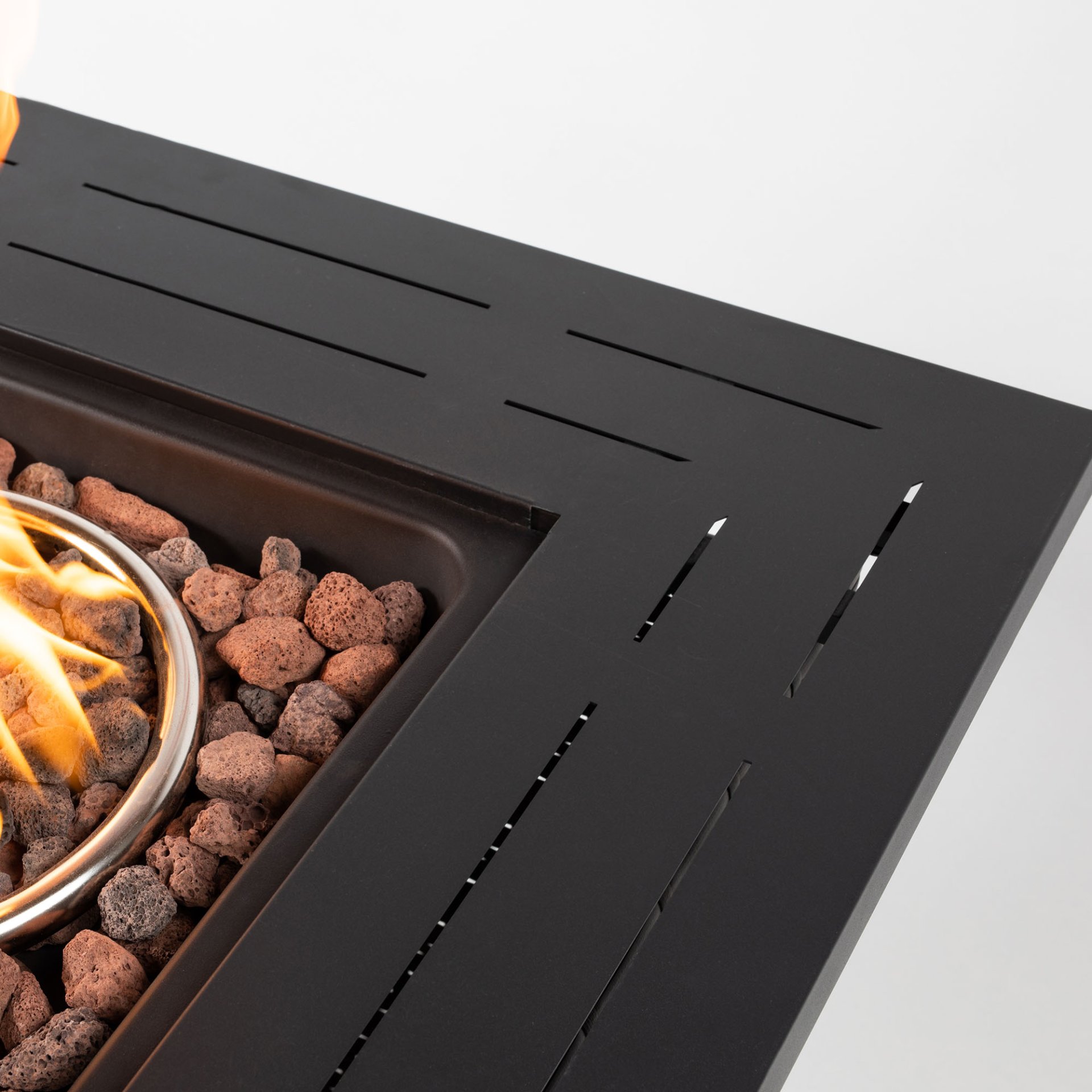 28" Wicker Square Fire Pit Table - Black Brown - Image 8