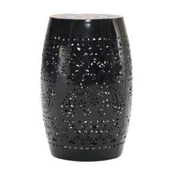 Boho Mosaic Side Table With Ceramic Tile Top - Black