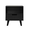 Modern 1 Drawer Nightstand With Open Cubby - Black - Image 2