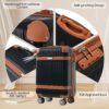 Hardshell Luggage Sets 3 Piece Carry - On Suitcase Double Spinner Wheels With Tsa Lock - Black - Image 5