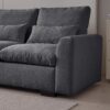 Modern Modular L Shaped Chenille Sofa Couch Reversible Ottoman With Storage Removable And Washable Cushions Sofa With USB Ports & Cup Holder For Living Room - Dark Gray - Image 14