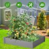 Outdoor Raised Garden Bed Planter Box - Gray - Image 5