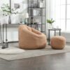 Bedding Bean Bag Sofa Chair High Pressure Foam Bean Bag Chair Adult Material With Padded Foam Padding Compressed Bean Bag With Footrest - Tan - Image 12
