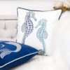 Seahorses Pillow Cover With Matching Back - Indigo - Image 6