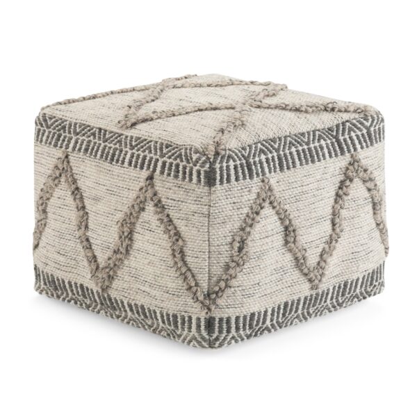 Sweeney - Square Pouf - Gray / Natural