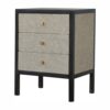 Faux Leather Nightstand, 3 Drawer - Black - Image 14