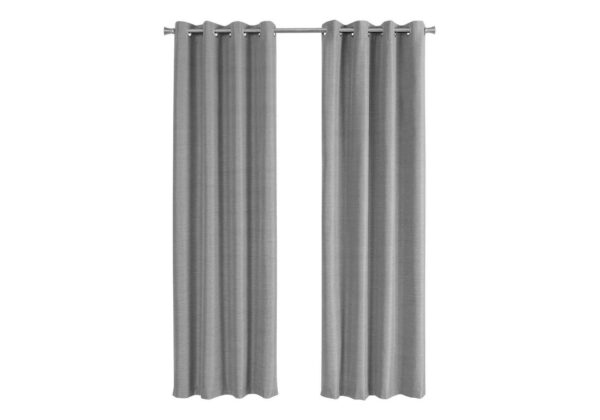 2 Pieces Set, Curtain Panel, 100% Blackout, Grommet, Versatile Use - Gray