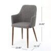 Elegant Dining Chair With Contoured Support - Light Gray - Image 3