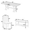 Topmax - 6 Piece Farmhouse Extendable Dining Table Set Trestle Kitchen Table Set With Removable Leaf And Upholstered Dining Chair And Bench For Dining Room - Dark Brown - Image 2