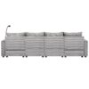 Modern Style 4 - Seater Sofa Sectional Sofa Couch With Storage Space, Two Movable Ottomans, Two USB Ports, Two Cup Holders, A Phone Holder For Living Room - Gray - Image 24