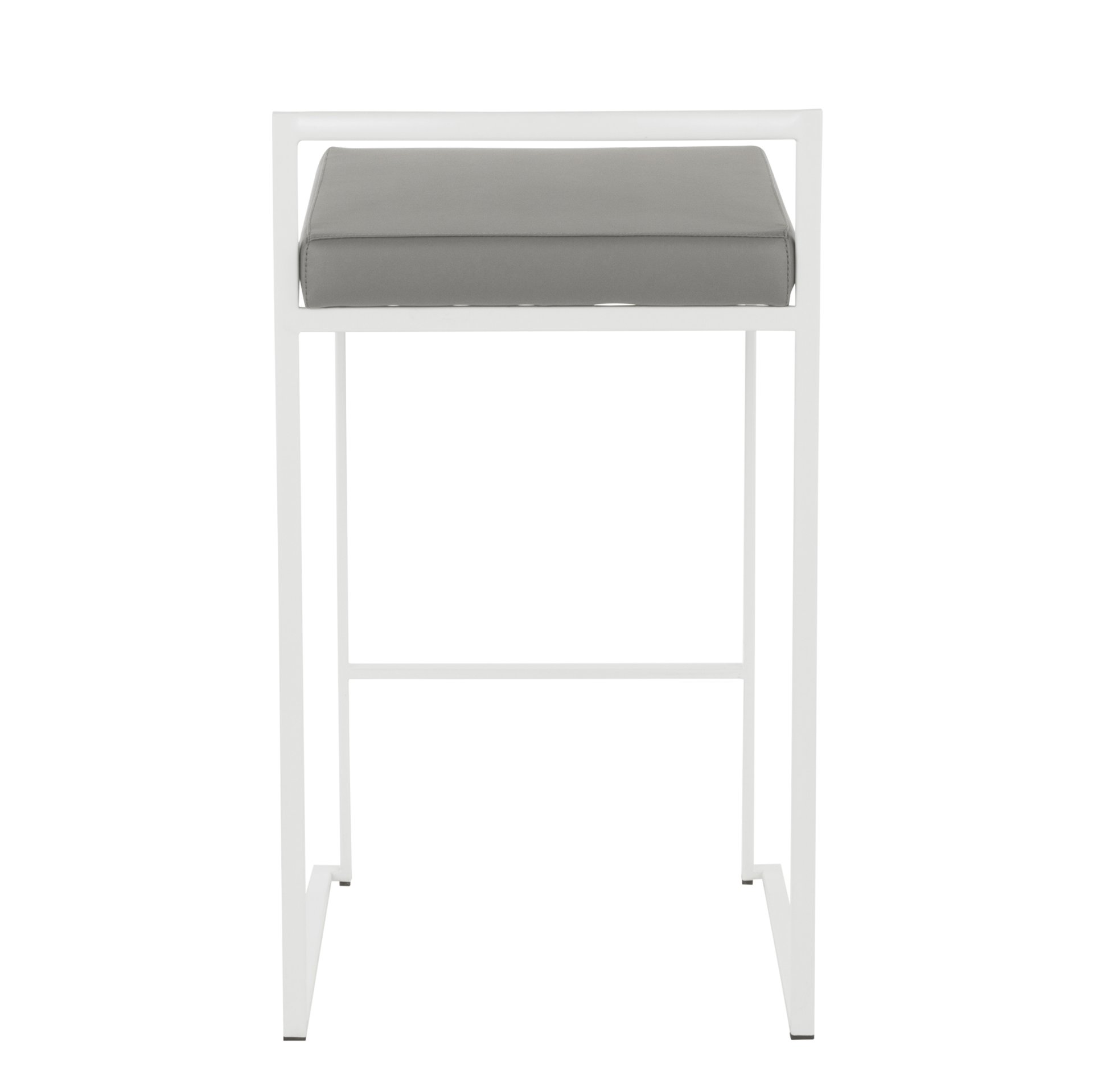 Fuji - Contemporary Stackable Counter Stool (Set of 3) - White / Gray - Image 5