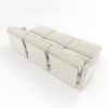 Elegant 3 Seater Sofa With Movable Ottomans Lumbar Pillow Wooden Base - Beige - Image 25