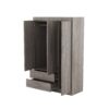 3 Door Wardrobe With 2 Drawers, Grain Effect - Gray - Image 5
