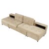 Versatile Sofa Bed Modular Sofa Free Combined Sofa With 2 Storage Racks - Brown - Image 17