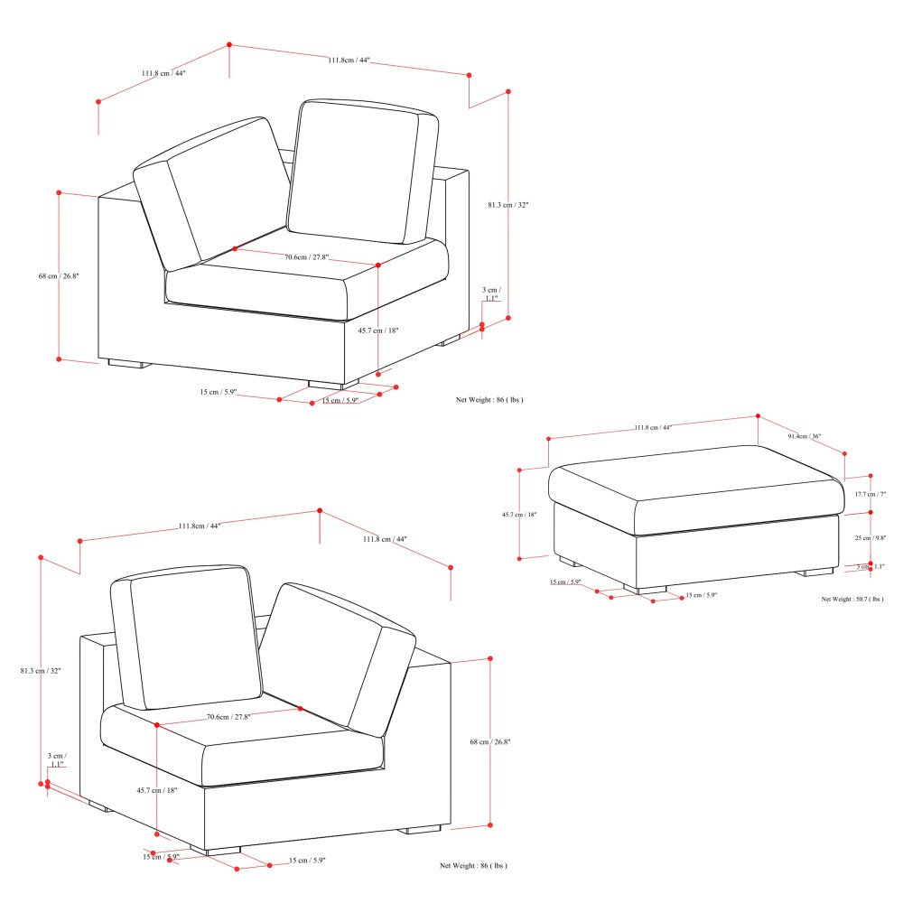 Jasmine - 2 Seater Sofa And Ottoman - Gray - Image 12