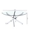 Modern Round Tempered Glass Coffee Table With Chrome Legs - Silver - Image 6
