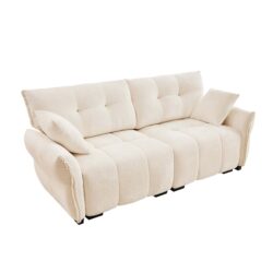 Premium Ergonomic 2 Seater Sofa With High Resilience Foam Cushions For Modern Living Spaces - White
