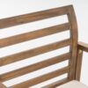 Outdoor Acacia Wood Club Chairs, 2 Pieces Set - Natural Stained / White - Image 12