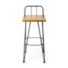 Outdoor Barstool With Angled Metal Legs - Brown - Image 8