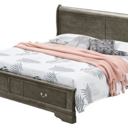 Louis Phillipe - Queen Elegant Storage Bed - Gray