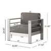 Outdoor Aluminum Club Chair With Cushion - Gray - Image 3
