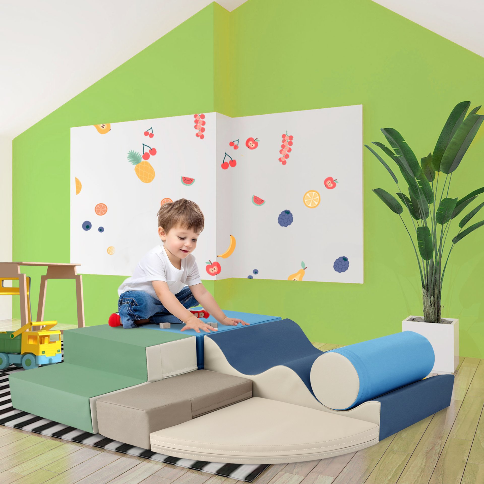 Soft Climb And Crawl Foam Playset 6 In 1, Soft Play Equipment Climb And Crawl Playground For Kids, Kids Crawling And Climbing Indoor Active Play Structure - Colorful - Image 6