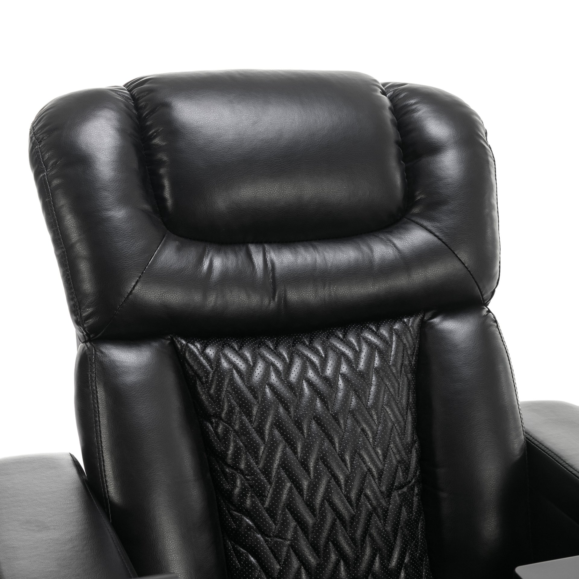 Home Theater Recliner With 270 Degree Swivel, Tray Table, Phone Holder, Cup Holder & USB Port - Black - Image 20