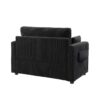Twin Size Sofa Bed Sleeper Sofa Loveseat With Foldable Mattress, Side Table, Storage Pocket, USB Ports - Black - Image 13