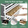 Wooden Chicken Nesting Box With 2 Egg Collection Drawers - White / Gray - Image 6