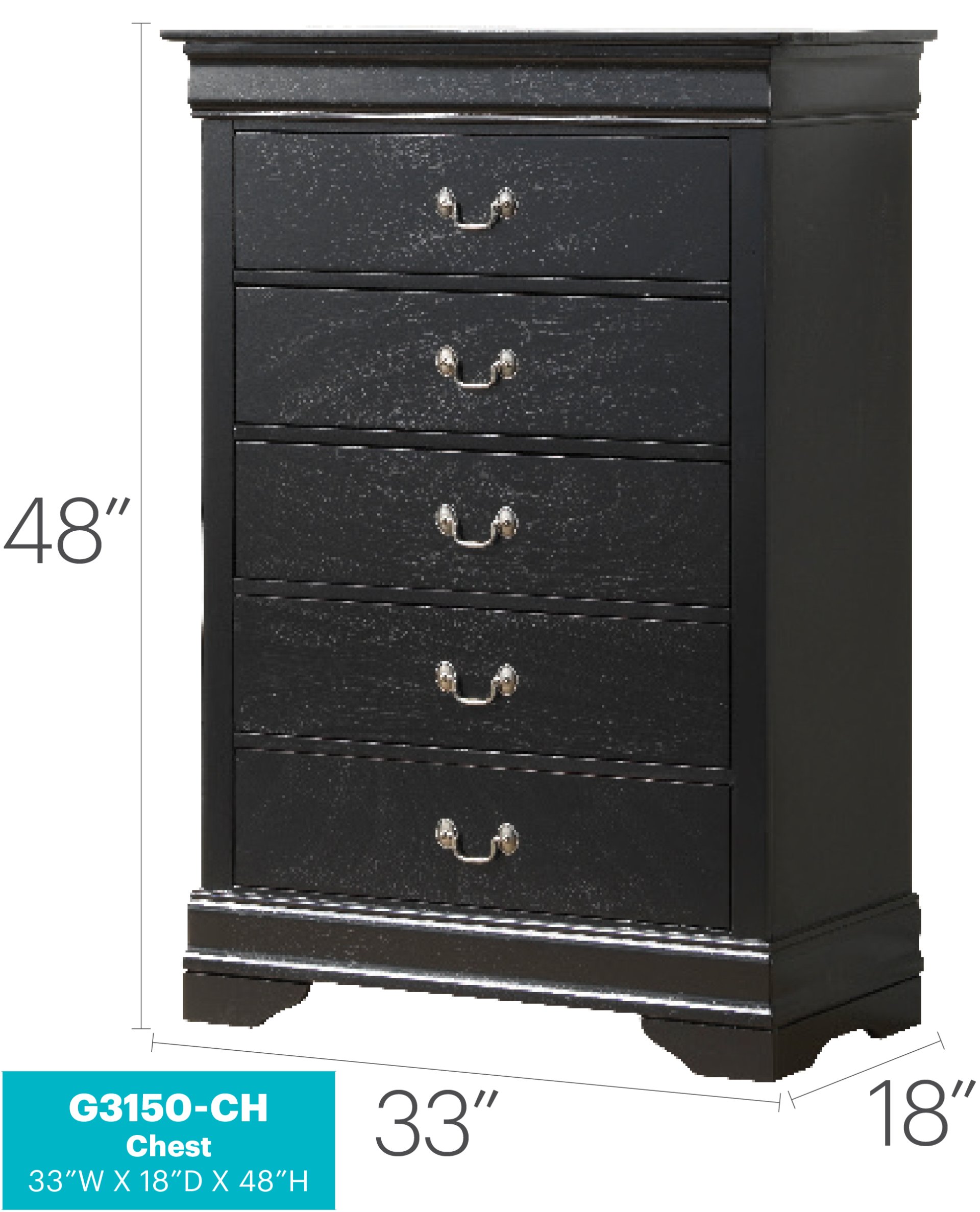 Charming Traditional Storage Chest - Black - Image 3