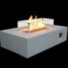 Outdoor Concrete Propane Gas Rectangle Fire Pit Table - Antique White - Image 4