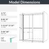 Semi Frameless Double Sliding Shower Door With 1 / 4" Sgcc Tempered Glass - Chrome - Image 3